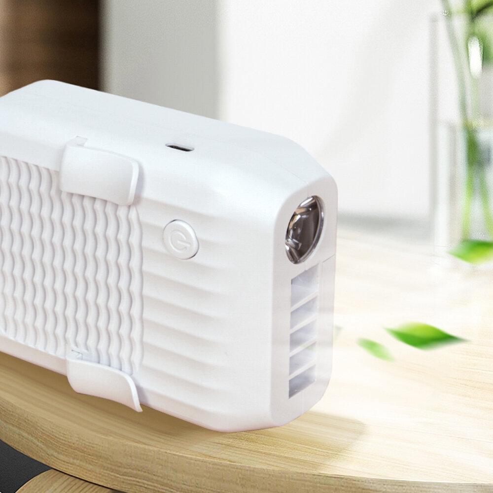 USB Neck Fan 3 Speed Hanging Cooling Condition Fan with Flashlight Power Bank Camping Travel