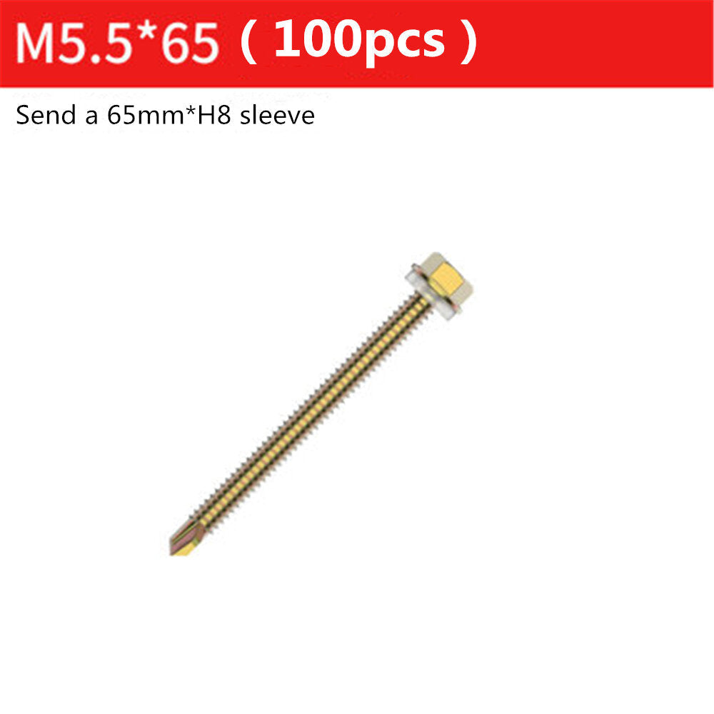 M5.5 External Hexagon Self Drilling Screw Color Zinc Plated Length 19-125mm