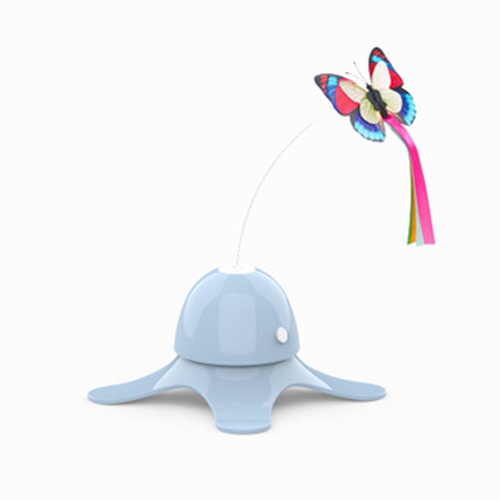 Electric Vibrate Rotating Cat Toys Funny Exercise Cat Toys Teaser with Butterfly Replacement for Pet Toy