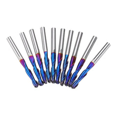 10pcs 3.175mm Shank End Mill Blue Coated Spiral Ball Nose CNC Milling Cutter