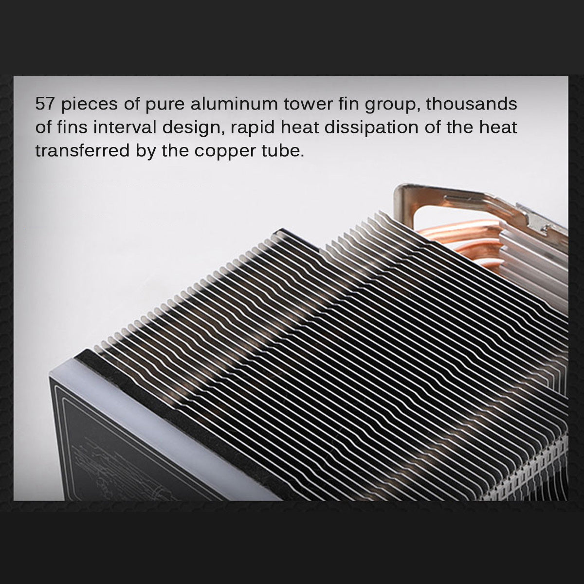 12CM 1300RPM 4 Copper Tube RGB Color Change CPU Cooling Fan Intelligent Speed Regulation