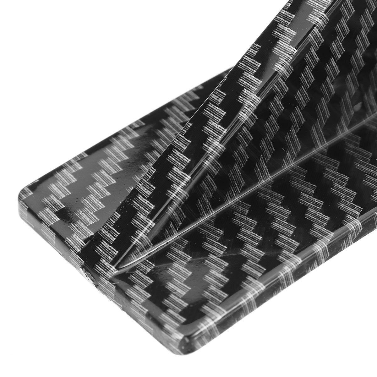 4PCS Car Universal Carbon Fiber Look Rear Bumper Lip Diffuser Shark Fins Trim Spoiler