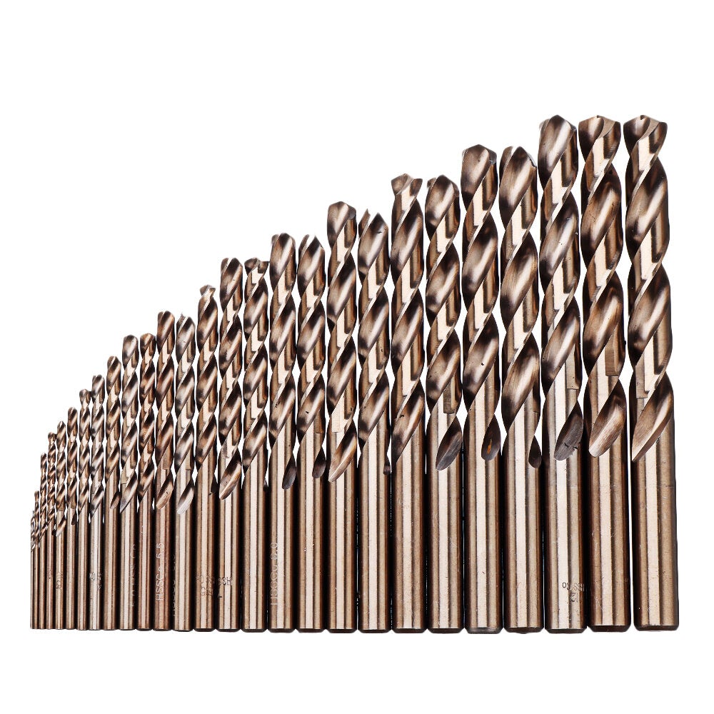 M35 Cobalt Drill Bit Set HSS-Co Jobber Length Twist Drill Bits with Plastic Case