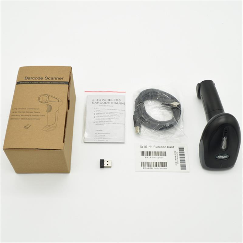 Wireless 1D Barcode Handheld Scanner 1D Barcode Reader USB Connection for Supermaket Library Logistics Express Retail Store Warehouse