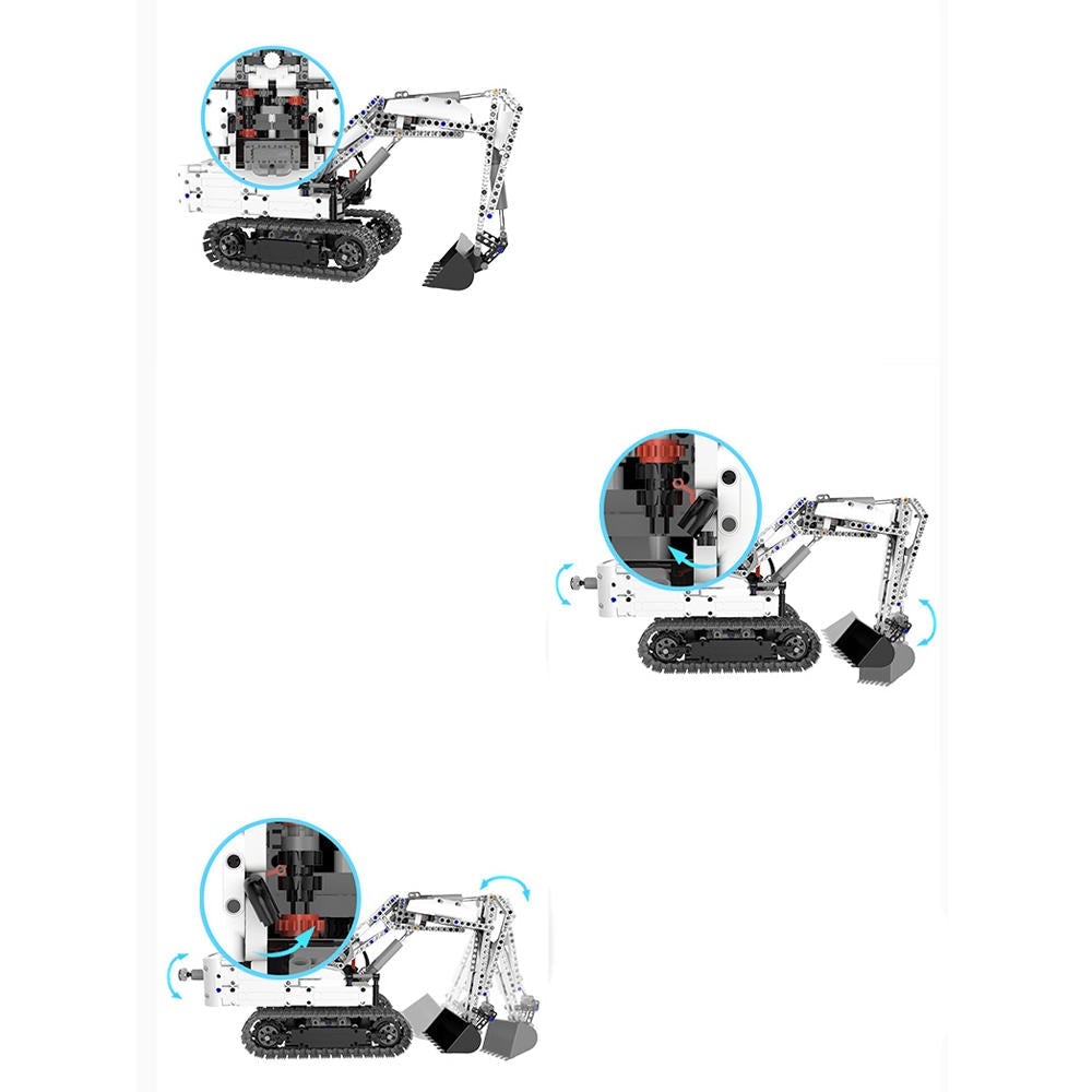 DIY Assembled Engineering Hydraulic Excavator Hook Machine Blocks Model Toys