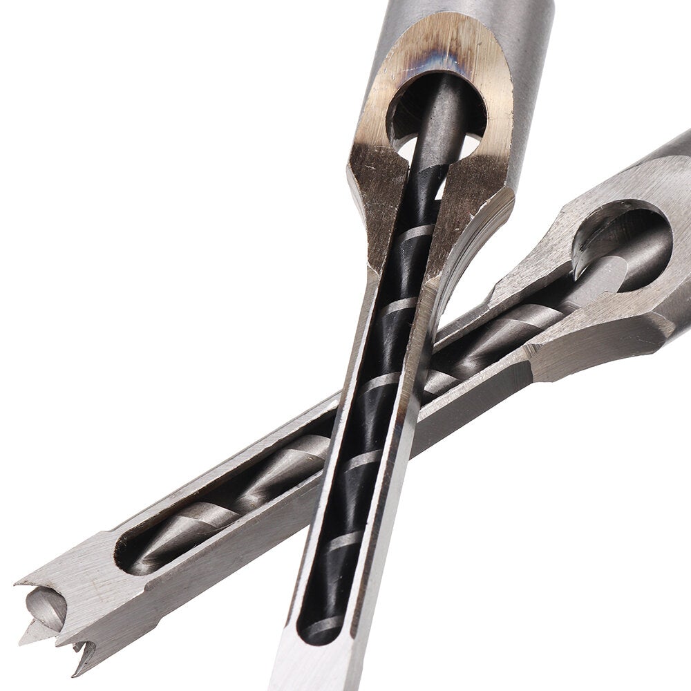 4pcs Square Hole Drill Bits Auger Mortising Chisel Set Kit 1/4 to 1/2 Inch Tool Set