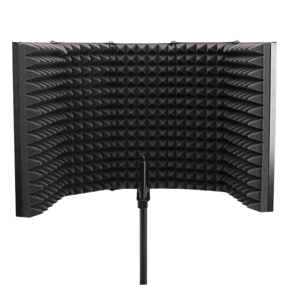57.5 x 28cm Foldable Adjustable Studio Recording Microphone Isolator Sound Absorbing Foam Panel Mic Isolation Shield Stand Mount
