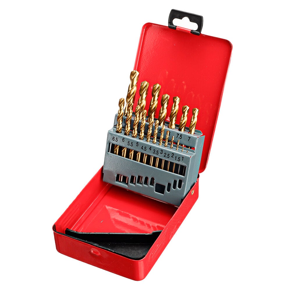 M35 Cobalt Drill Bit Set Titanium Coating HSS-Co Jobber Length Twist Drill Bits with Metal Case
