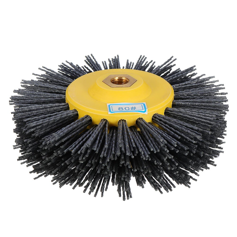 150x40mm M14 Wire Drawing Wheel Brush 80/120/180/320 Grit Drum Burnishing Polishing Wheel