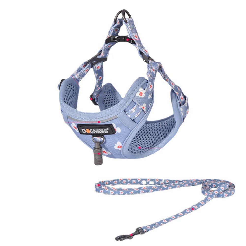 Harness and Leash Sets Adjustable Lengths Reflective Design Breathable Mesh Dog Collar for Small Pets