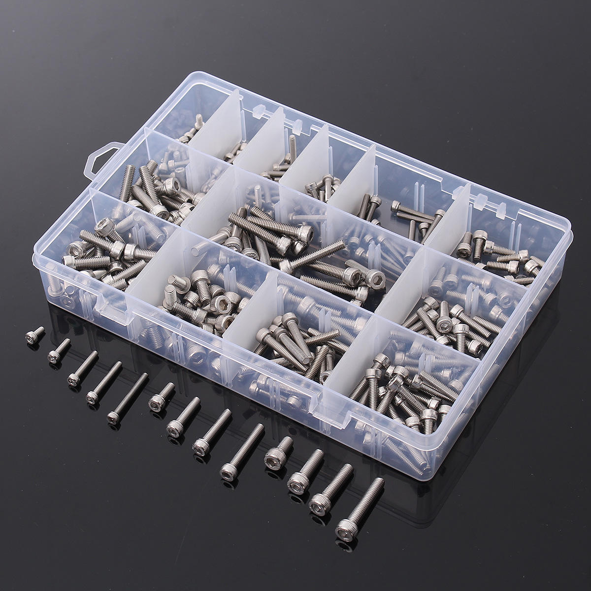 M3SSH2 M3/M4/M5 A2 Stainless Steel Hex Allen Socket Cap Screws Bolts Assorted Kit 270Pcs