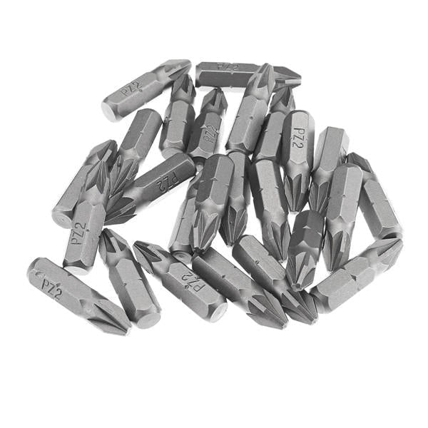 25pcs 25mm PZ2 Screwdriver Bits Set Hex Magnetic Power Tool