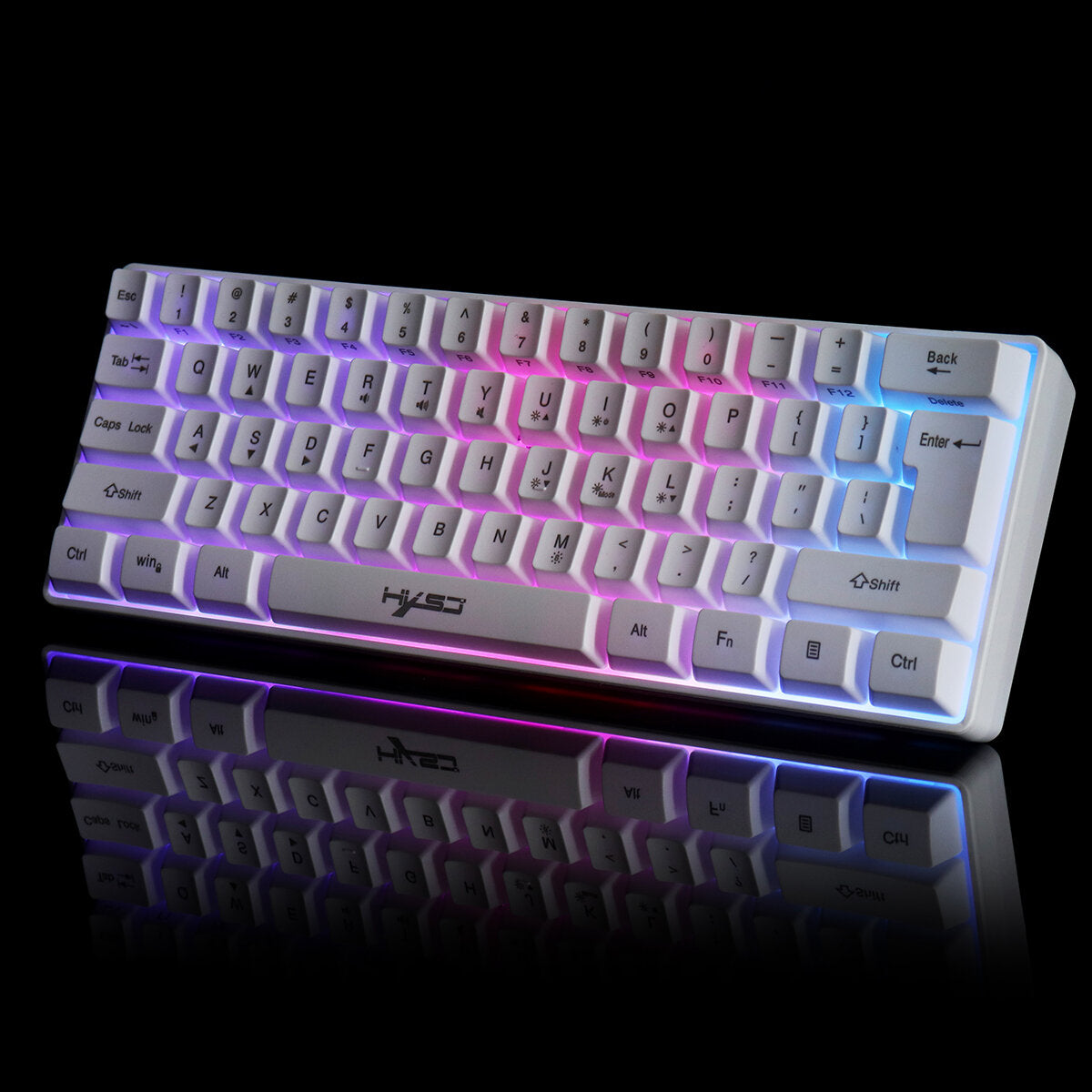 Wired Keyboard 61 Keys USB Wired RGB Backlit Gaming Keyboard for Office Gamers