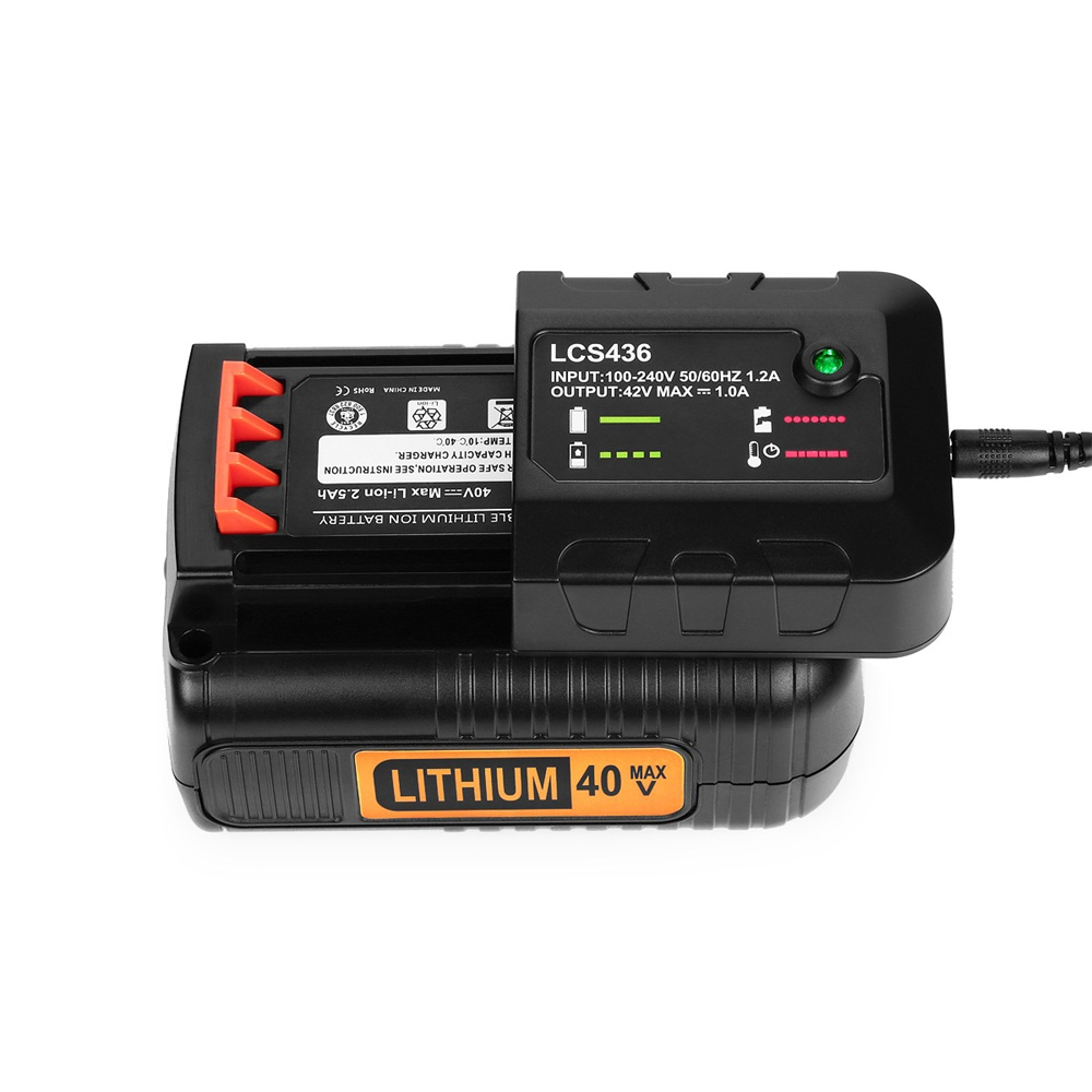 40V Tool Battery Charger for Black&Decker 40V Li-ion Replacement Battery LBXR36 LBX2040 with US EU UK AU Plug