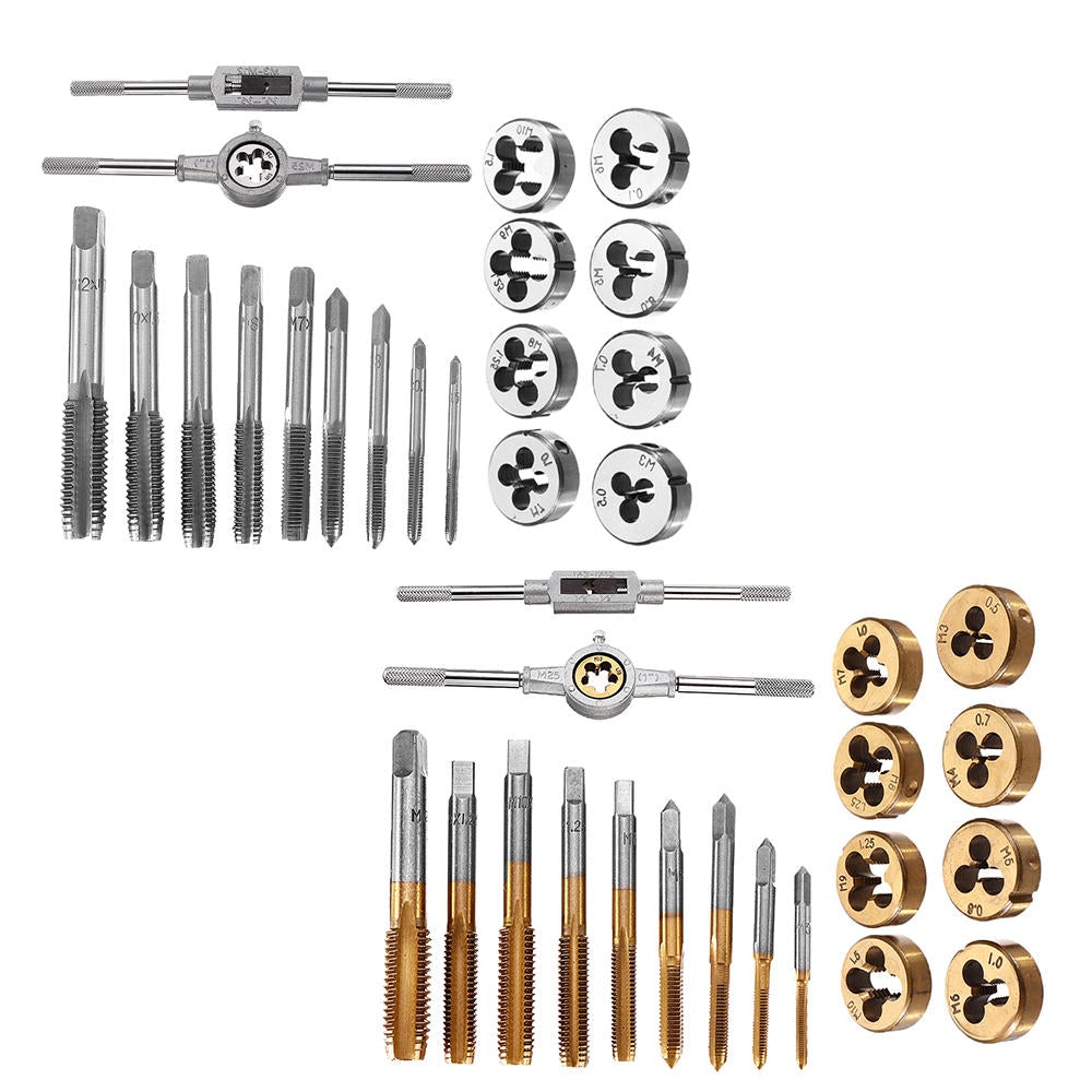 20pcs Alloy Steel M3-M12 Screw Thread Metric Plugs Taps Tap Wrench Die Wrench Set