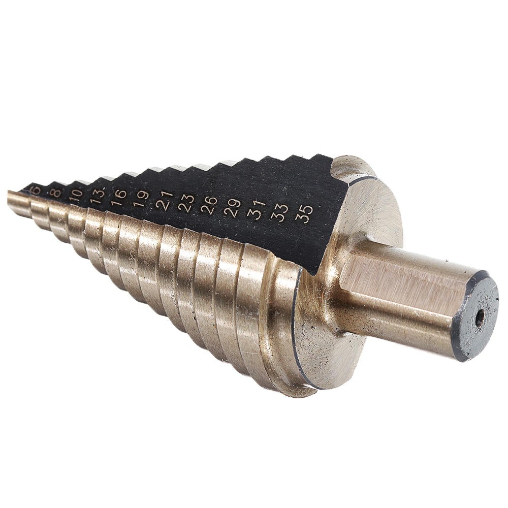 5pcs 4-35mm HSS Step Drill Bit Set Multiple Hole Metric Size with Aluminum Case