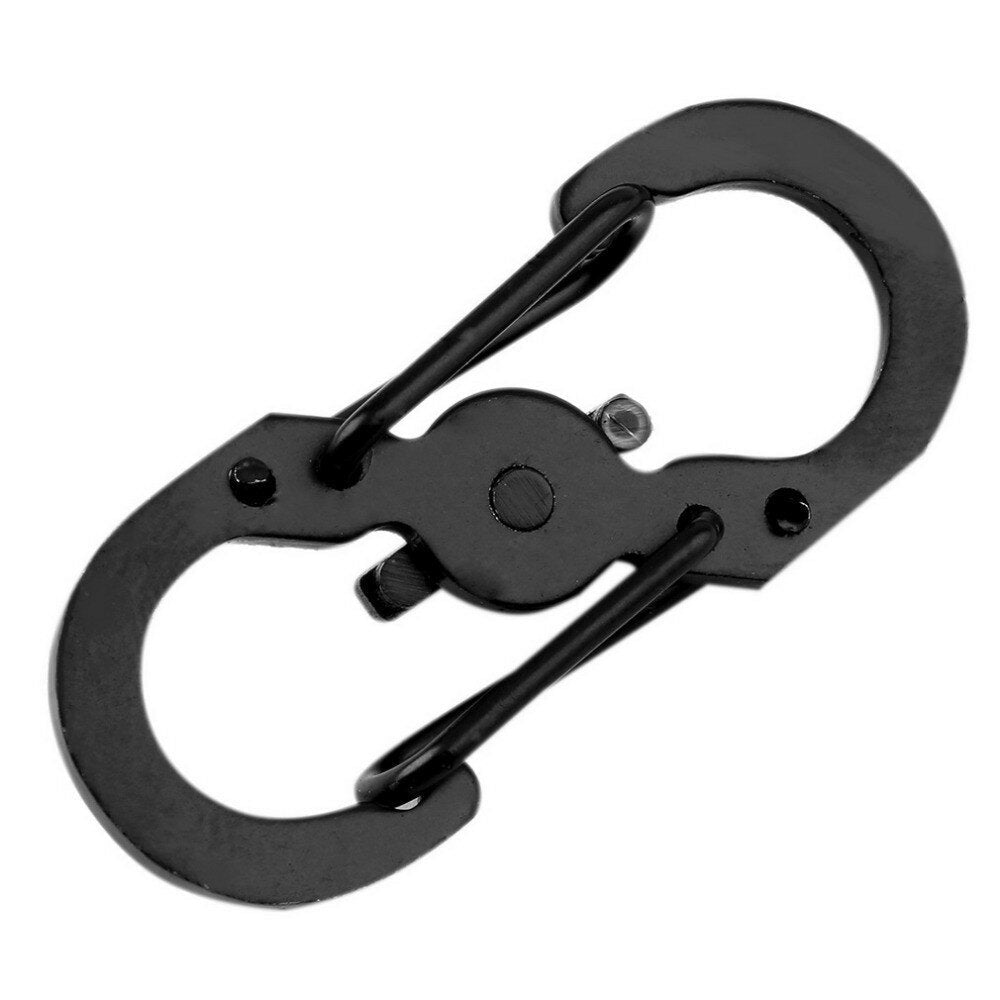 S Shape Plastic Steel Anti Theft Carabiner Keychain Hook Clip EDC Tool