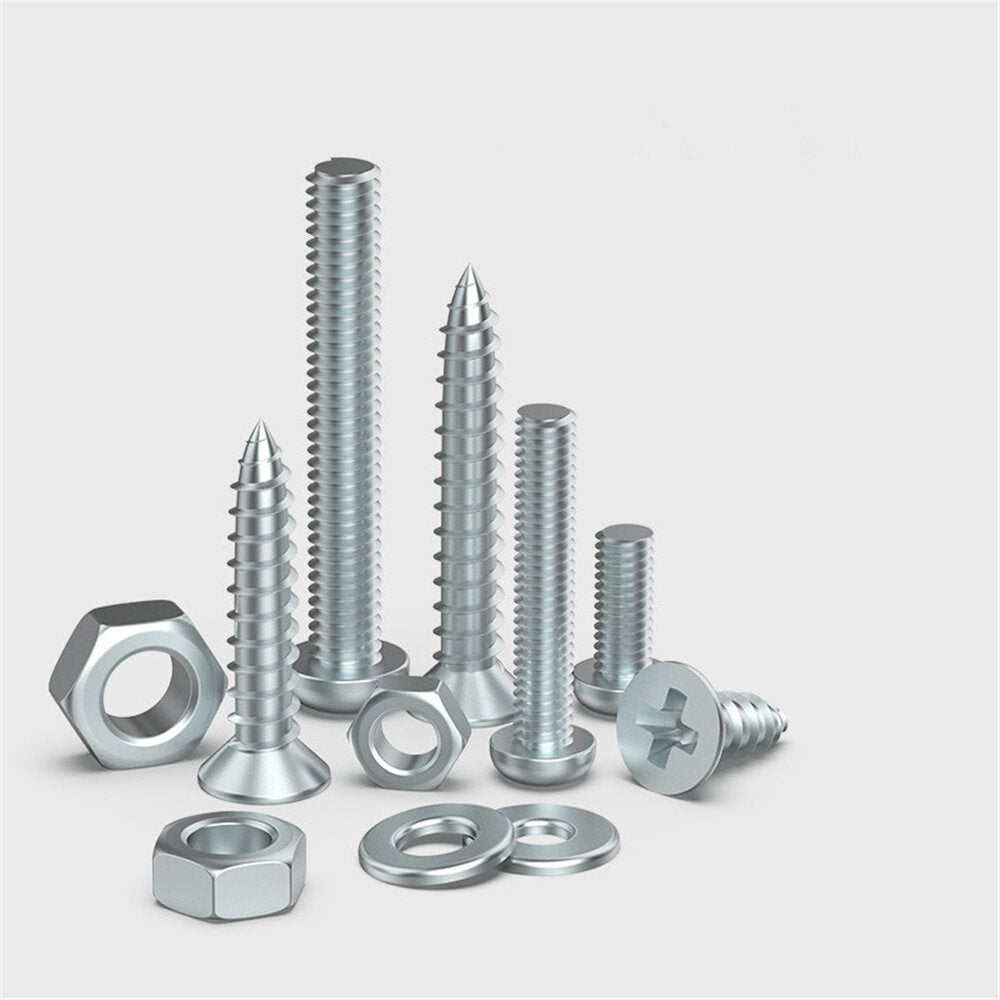 Round Head Phillips Screw Nut Gasket Machine Wire Nail Bolt Screw M3/M4/M5/M6 Self Tapping Screw Household Set