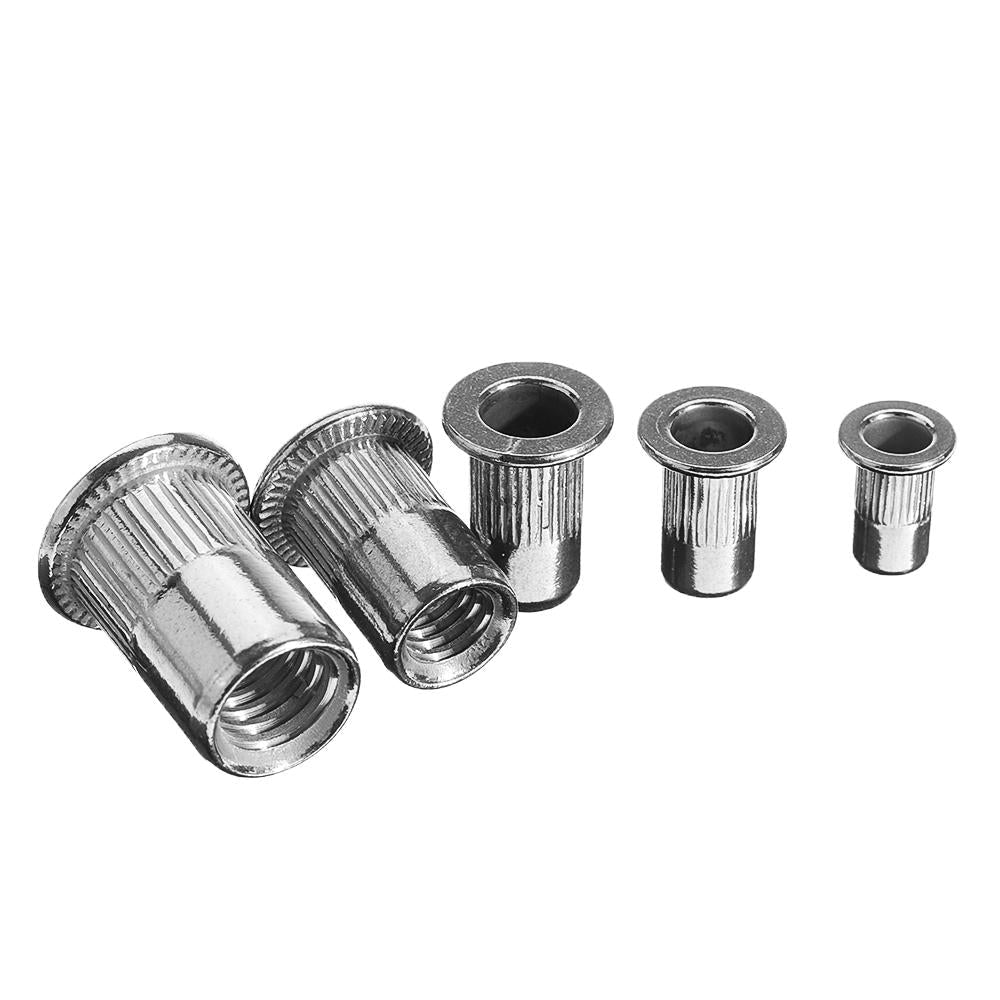 180Pcs M3/M4/M5/M6/M8/M10 Stainless Steel Rivet Nut Threaded Countersunk Head Insert Nut Tool Kits