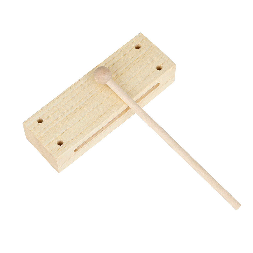 Flange Toddler Musical Instruments Wooden High-quality Percussion Instrument with Children Mallet Square Two-tone Castanets