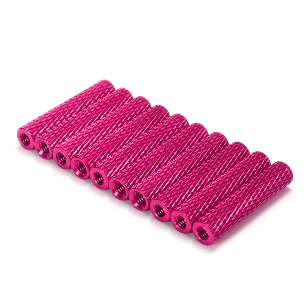 M3AS17 50Pcs M3 25mm Knurled Standoff Aluminum Alloy Anodized Spacer