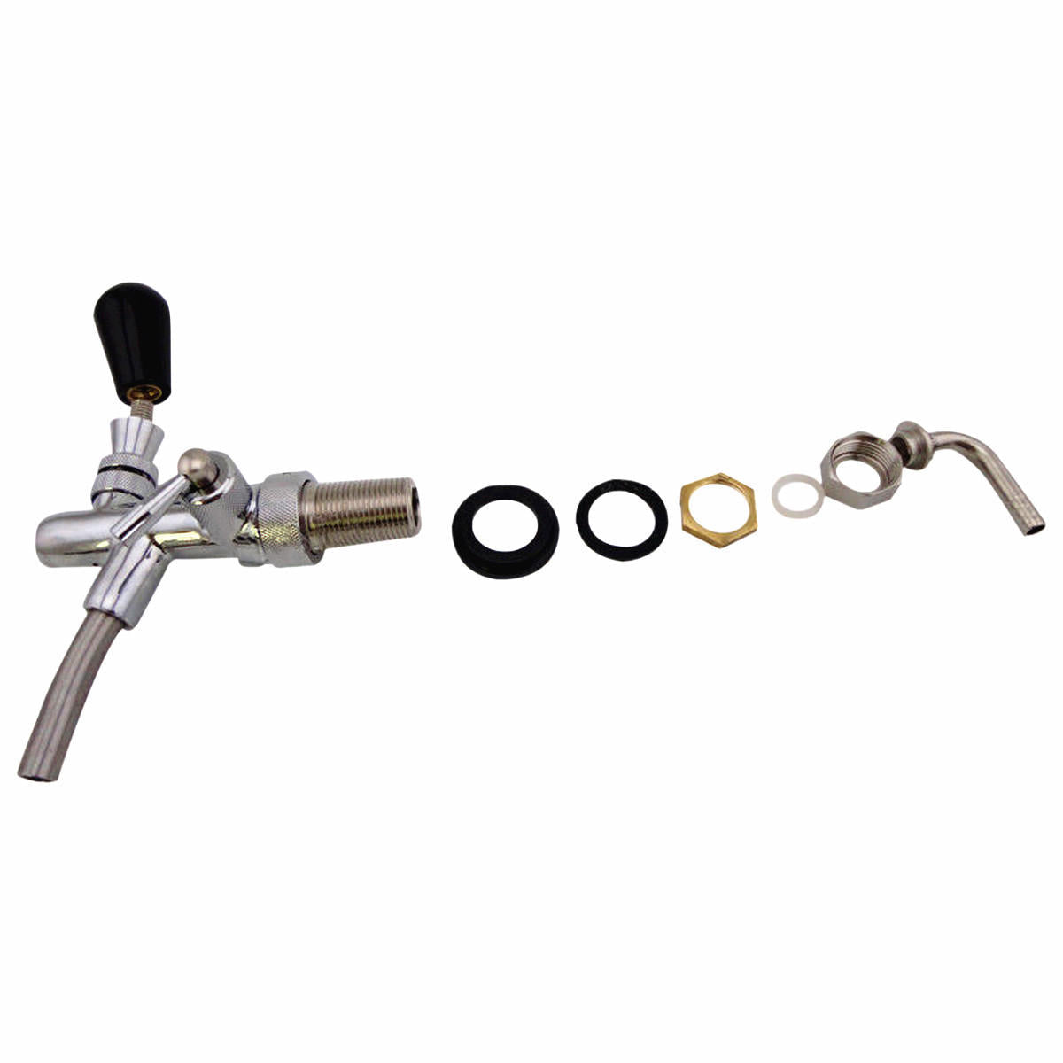 Draft Kegerator Faucet Flow Controller Chrome Plating Shank G5/8 Tap Kit Bottle Opener