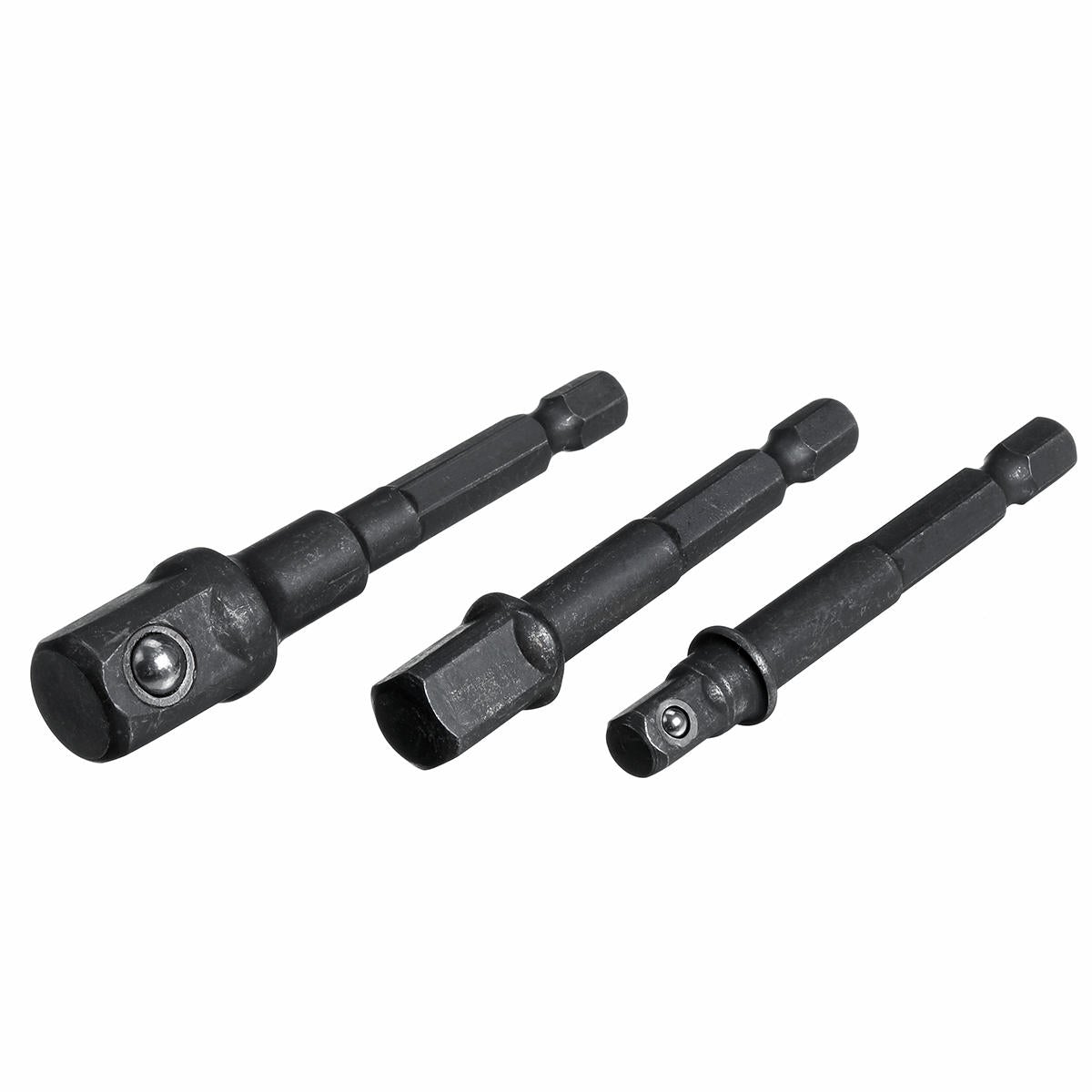 3pcs 65/73mm 1/4 Inch Socket Adapter Impact Hex Shank Drill Bit Power Extension Bar