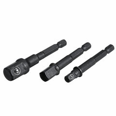 3pcs 65/73mm 1/4 Inch Socket Adapter Impact Hex Shank Drill Bit Power Extension Bar