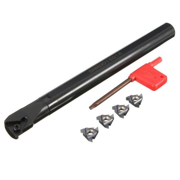 16x180mm Lathe Turning Tool Holder With 4pcs 16IR AG60 Inserts