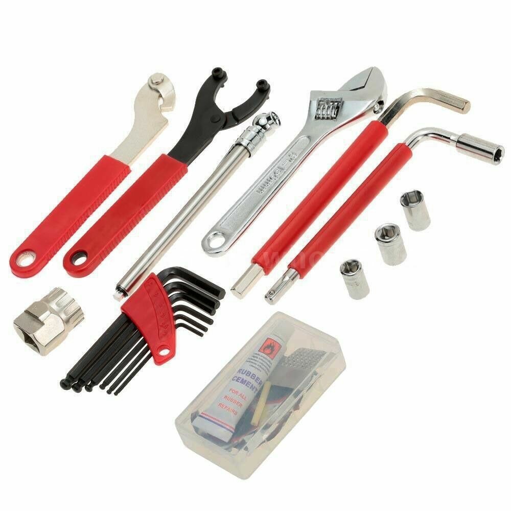 44PCS Complete Bike Bicycle Repair Tools Tool Kit Set Home Mechanic Cycling