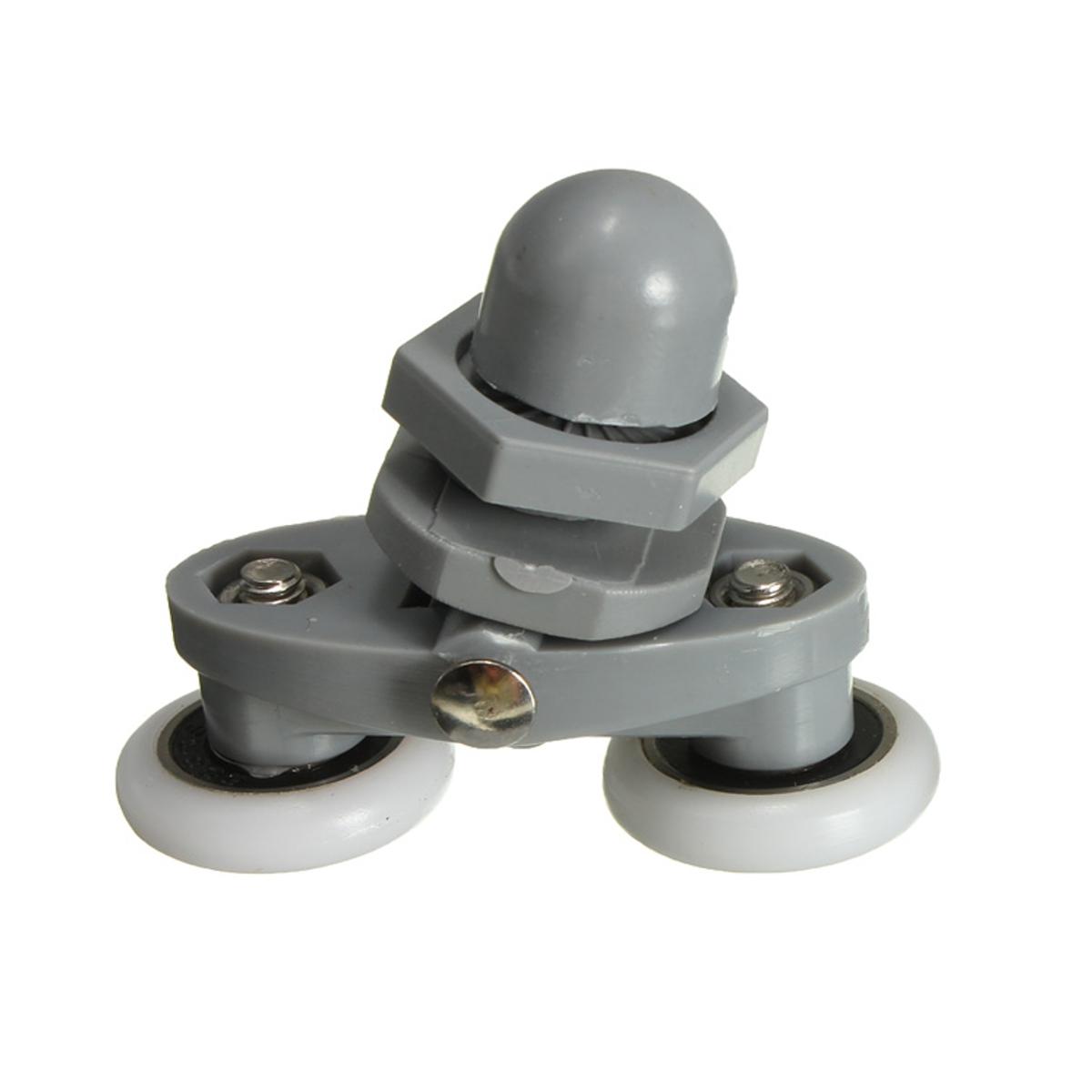 4PCS Twin Bottom Top Shower Door Rollers Pulleys Wheels Runner Slider 20mm Shower Faucet Accessories