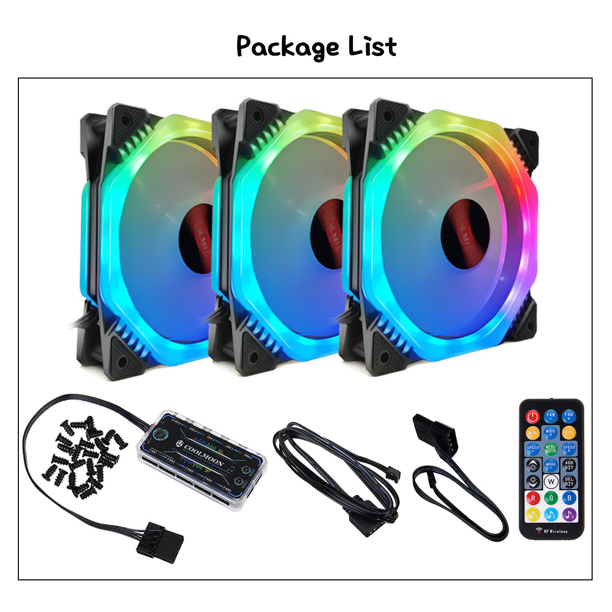 RGB PC Cooling Fan 1400 RPM 4.2W RGB Symphony cooling fan With the Remote Control
