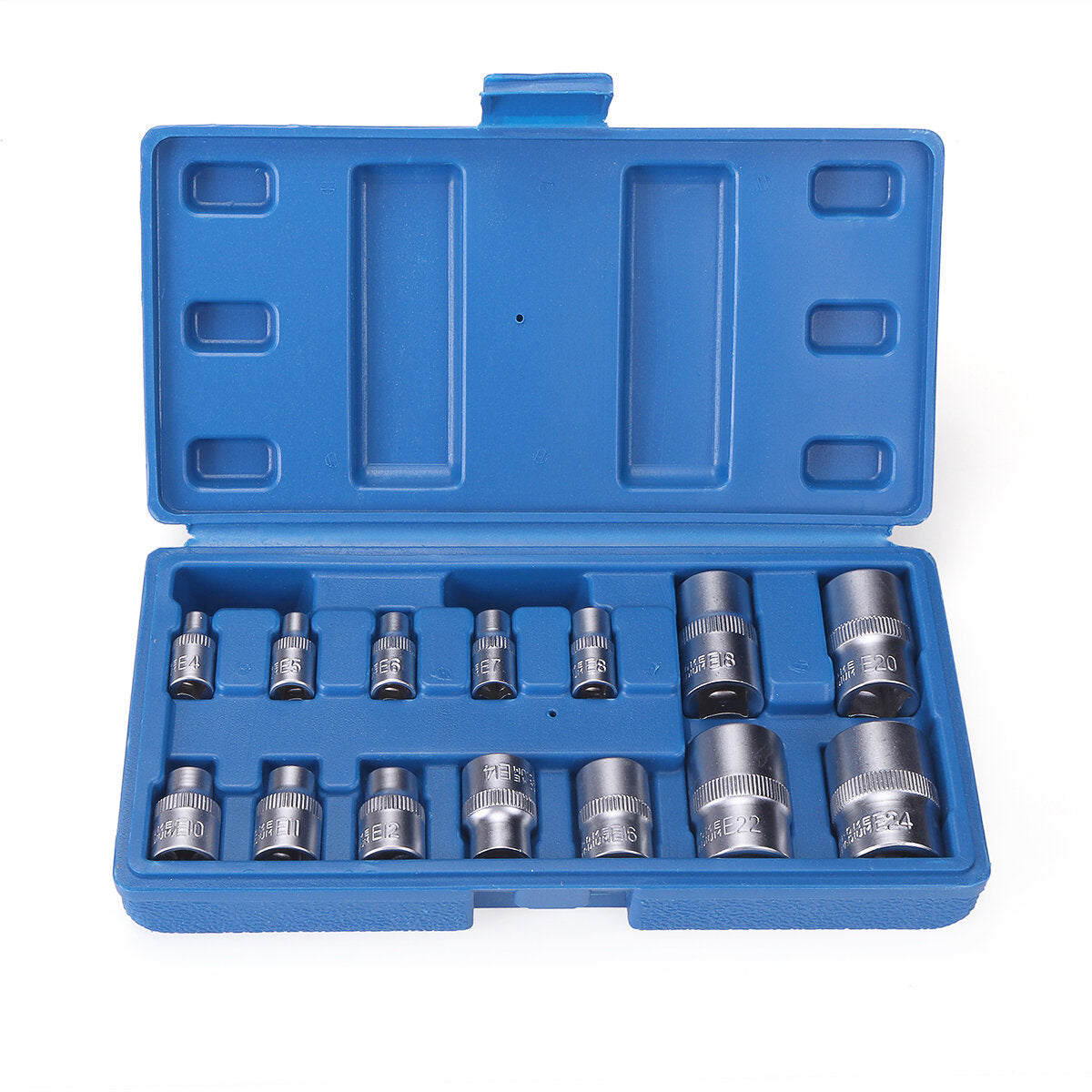 14pcs Tamper Proof Torx Star Bit Socket Set Female E Type Socket