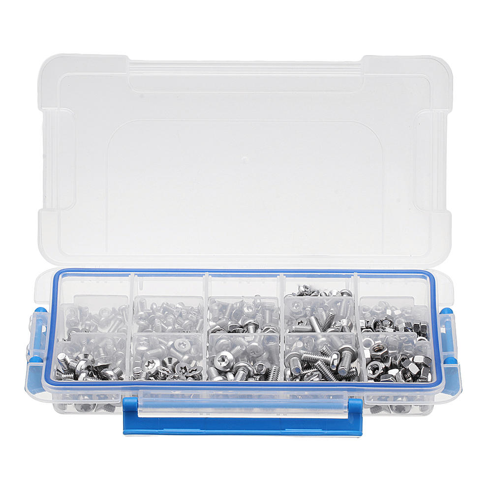 480Pcs M4 M5 M6 Torx Screw Pan&Flat Head 304 Stainless Steel Bolt Assortment