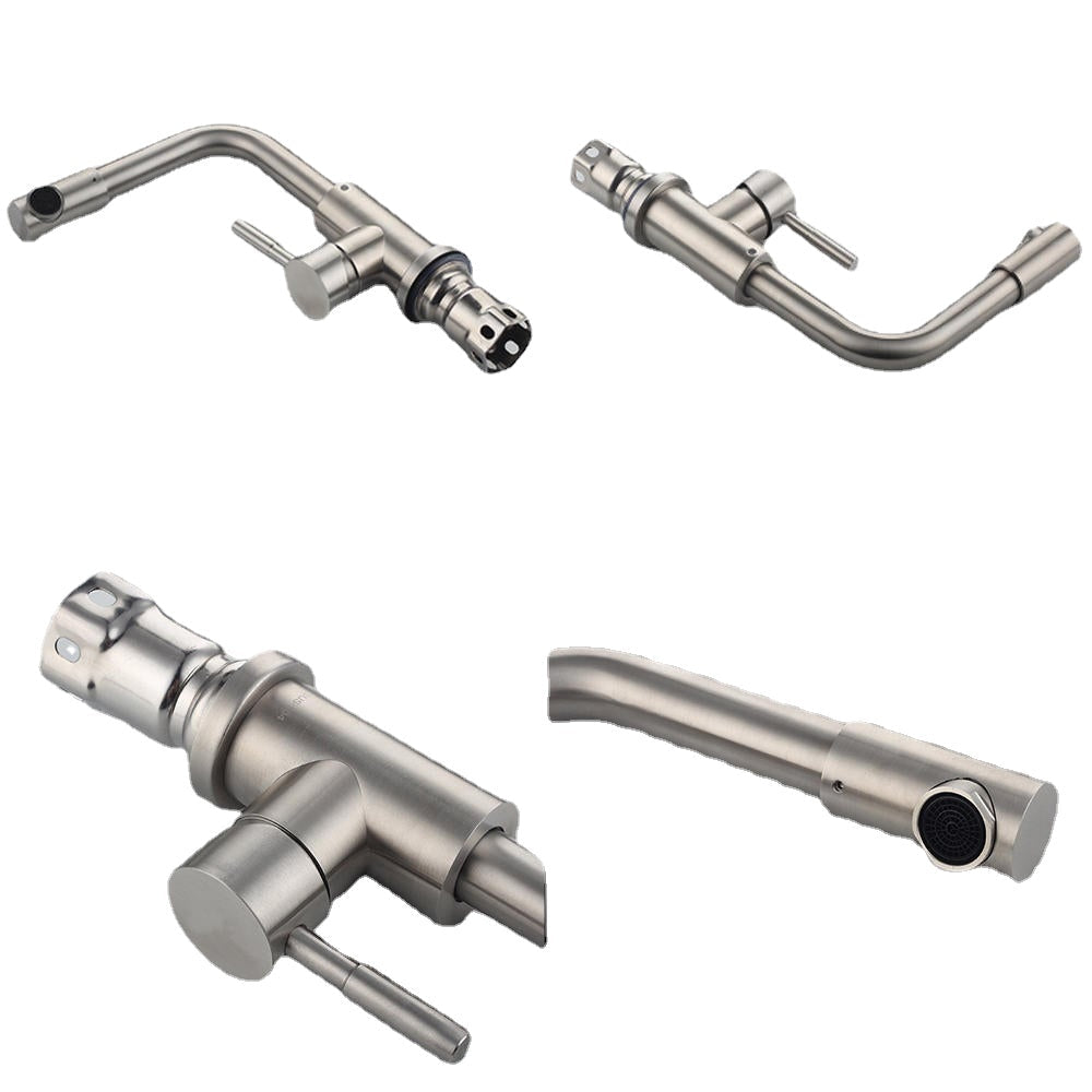 Stainless Steel Sink Faucet Kitchen Single Hole Hot And Cold Water Mixer Tap
