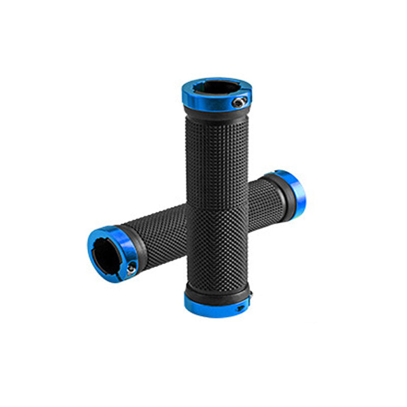 1Pair TPR Rubber Anti-Slip Bicycle Handlebars Bilateral Lockout Aluminum Alloy Latch