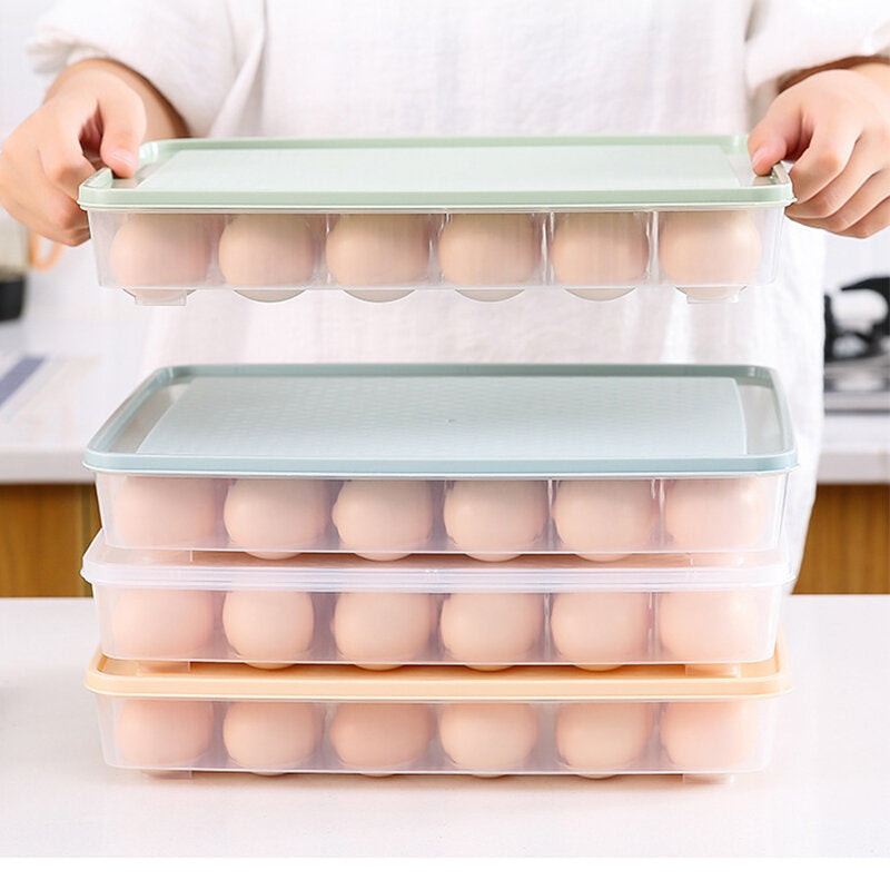 Kitchen 24 Grid Egg Carton Refrigerator Storage Box Portable Picnic Plastic Egg Carton Egg Tray