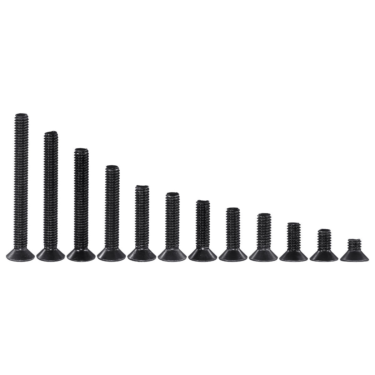 M4CH3 180Pcs M4 Hex Socket Flat Head Screw 10.9 Grade Carbon Steel 6-40mm Bolt Assortment
