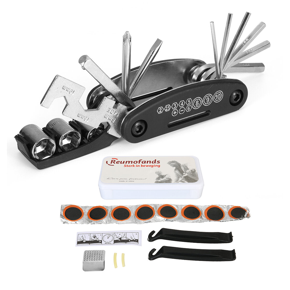 16 In 1 Multi-Function Bike Repair Tool Kit Grinding Film Torque Wrench Screwdriver