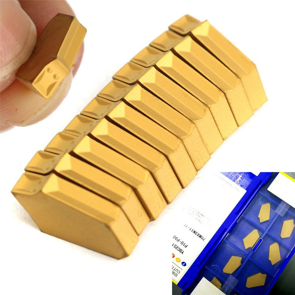 10pcs Cut Off Grooving Inserts for ZQ2020-3 Holder Turning Tool