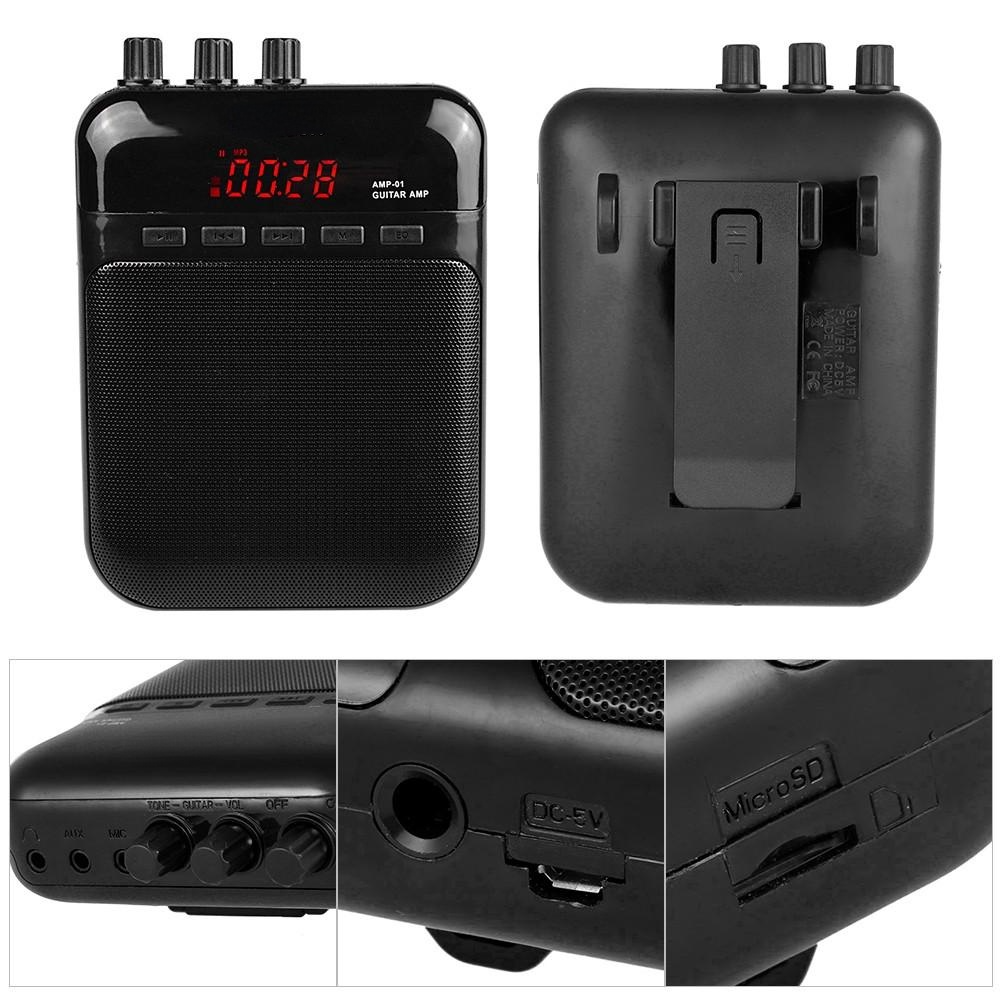 Guitar Amp Recorder Speaker TF Card Slot Compact Portable Multifunction
