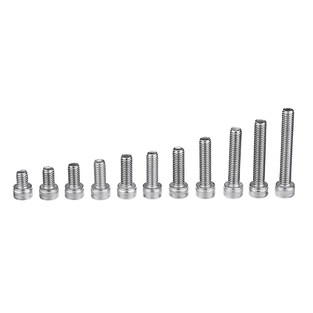 88Pcs M6 Hex Socket Cap Head Screw Bolts Assortment Set 304 Stainless Steel