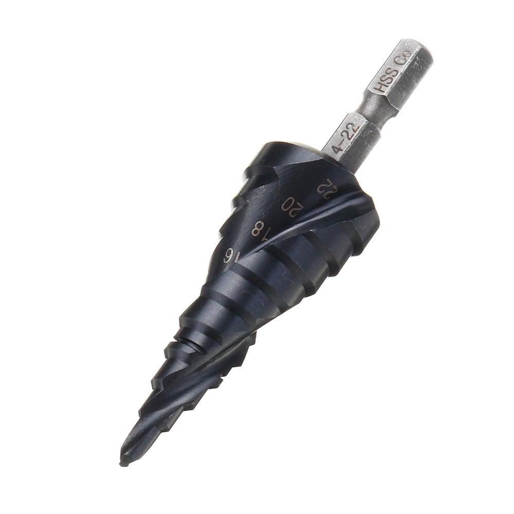 HRC89 M35 Cobalt Step Drill Bit 4-22mm/5-21mm TiAlN Coated Step Drill 1/4 Inch Hex Shank