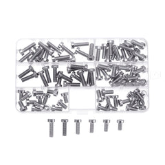 90Pcs M6 Hex Socket Thin Cap Head Low P rofile 304 Stainless Steel Screw Bolts Set 10-20mm