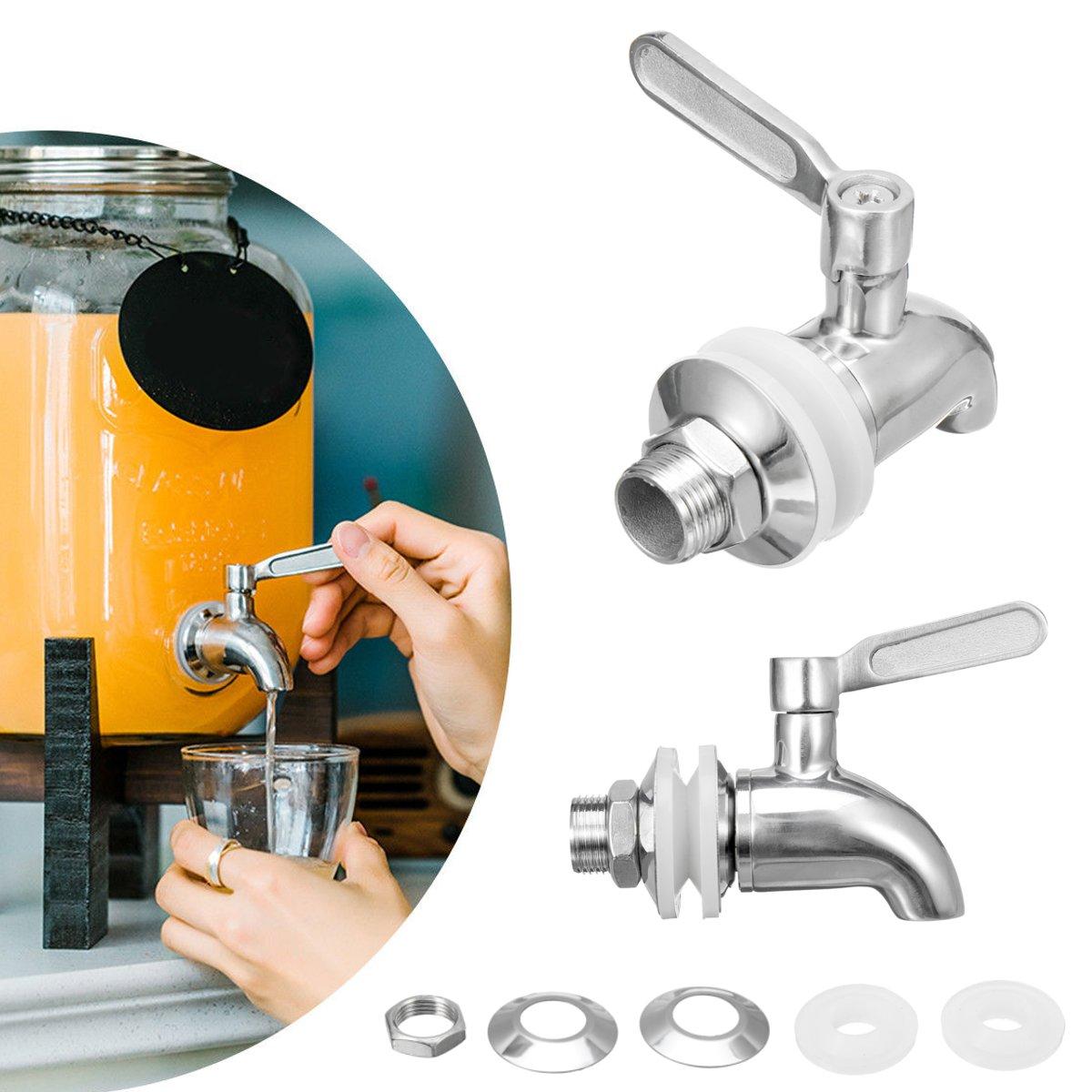 Silver Stainless Steel Faucet Barrel Tap For Drink Beverage Juice Water Coffee With The Switch