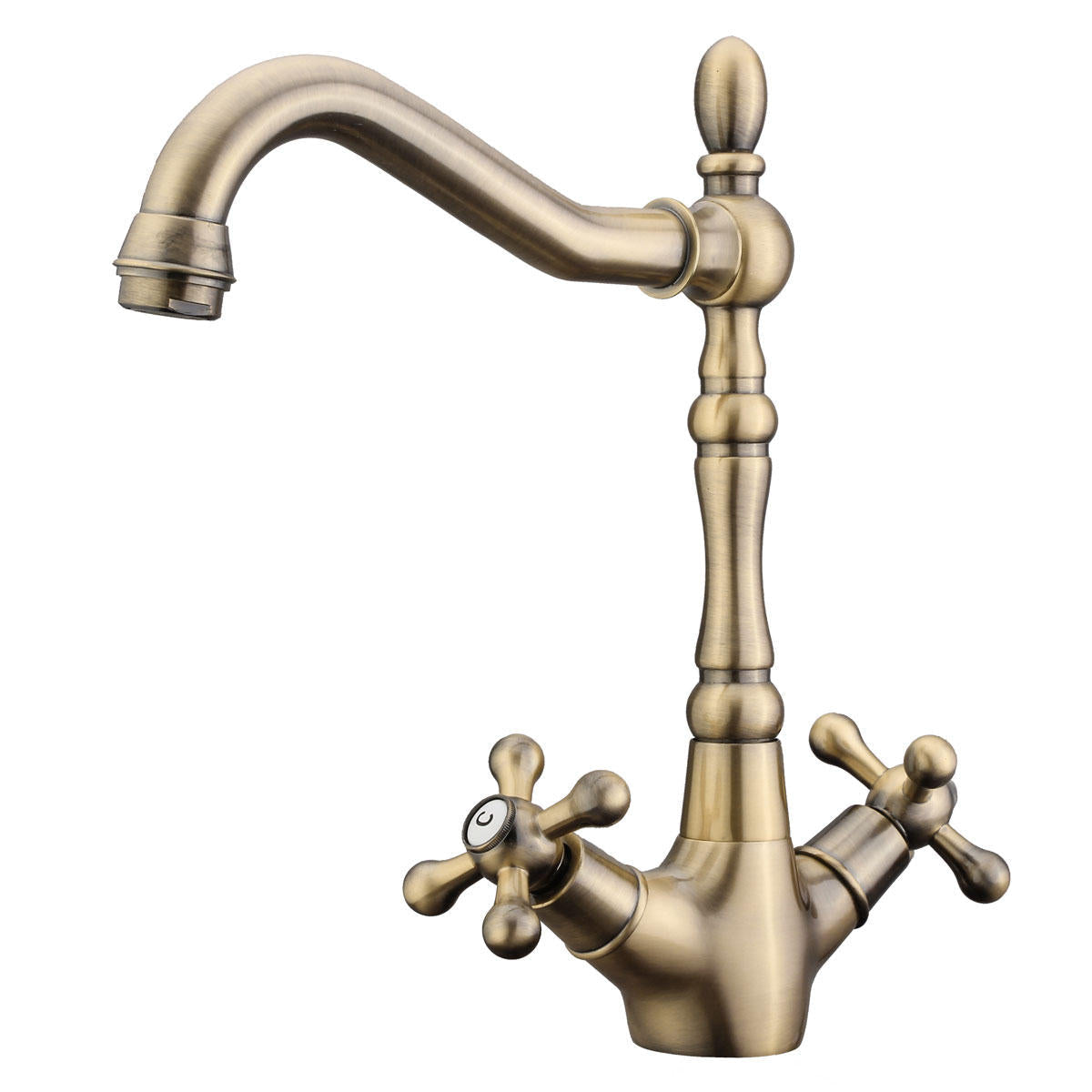 Classic Style Antique Copper Kitchen Bathroom Sink Faucet Cold And Hot Mixer Water Tap