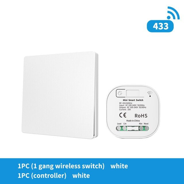 Wifi Remote Control Switch No Battery Self-Powered Waterproof Light Switch AC 85V-240V 60HZ/50HZ 16A RF433Mhz