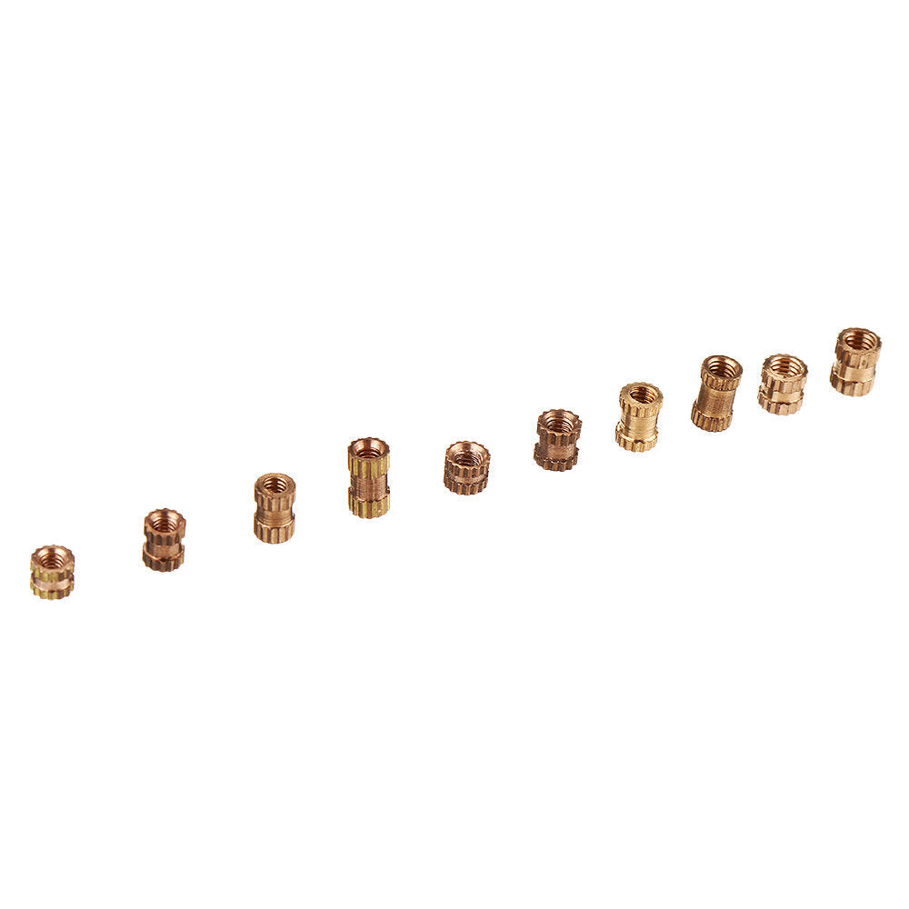500Pcs M2/M2.5/M3 Metric Threaded Brass Knurl Round Insert Nut Assortment Set