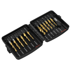 13pcs M3-M10 Metric Screw Thread Tap Drill Bits Set Hex Shank Bit Compound Hand Tools with Joint Rod