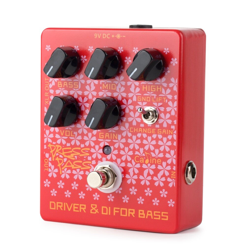 Press Pass Red Electric Guitar Effects Pedals with True Bypass Driver and DI Box Classic Tube Amp for Bass Guitars